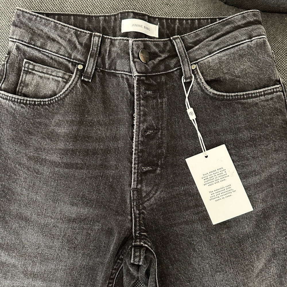 NWT Anine Bing Gray High Rise Jeans with Vintage Appeal
